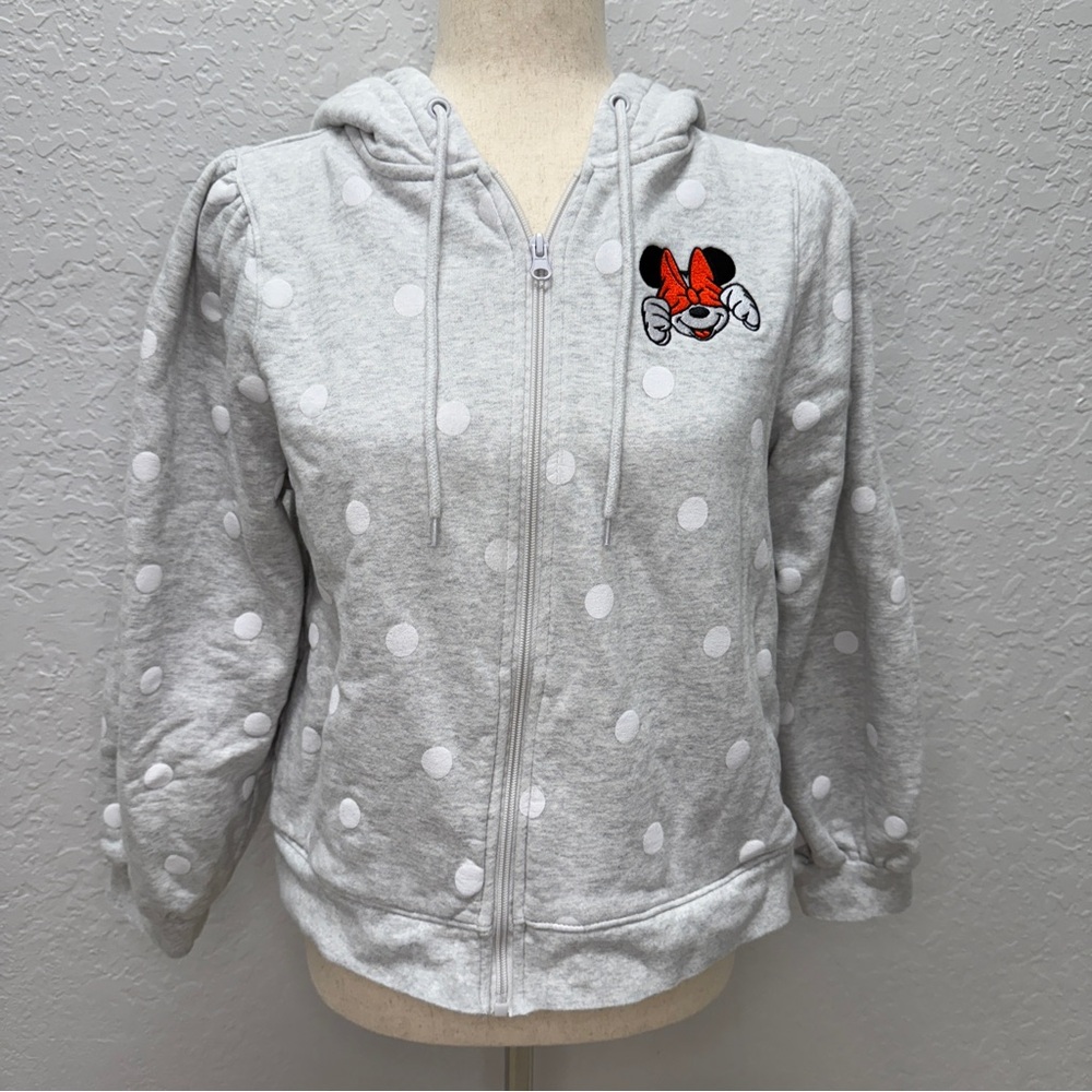 Disney Parks Women’s Minnie Mouse polka dot full zip hoodie